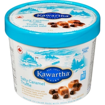 Kawartha Premium Ice Cream Made With Fresh Milk & Cream Salty Caramel Truffle 1.5 l, $0.67/100ml