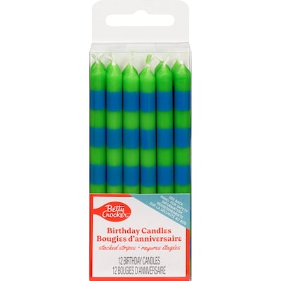 Betty Crocker Bougies d'anniversaire rayures étagées 12 ea, 0,23 $/1ch