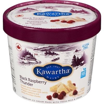 Kawartha Premium Ice Cream Made With Fresh Milk & Cream Black Raspberry Thunder 1.5 l, $0.67/100ml