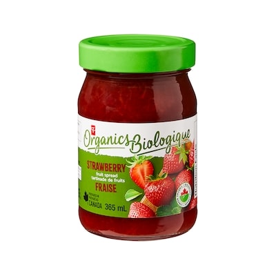 PC Organics Organics Strawberry Fruit Spread 365 ml, $1.50/100ml