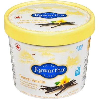 Kawartha Premium Ice Cream Made With Fresh Milk & Cream French Vanilla 1.5 l, $0.63/100ml