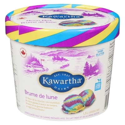Kawartha Crème glacée haut de gamme préparée avec du lait frais et de la crème fraîche brume de lune 1.5 l, 0,67 $/100ml