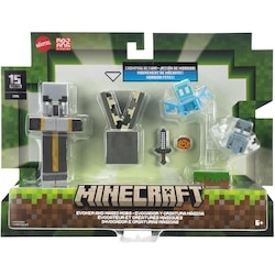 ??Minecraft Craft-a-Block 2-Pk, Ravager & Raid Captain Action Figures & Toy Minecraft Craft-a-Block 2-Pk Assortment Figures, Character Figures