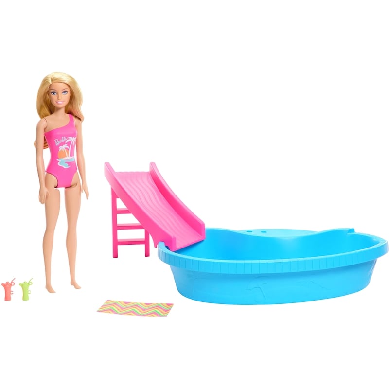 Doll Blonde and Pool Playset and Accessories
