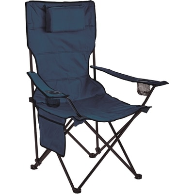 Everyday Essentials Chaise de camping à haut dossier avec coussin – bleu marin 1 ea, 25,00 $/1ch