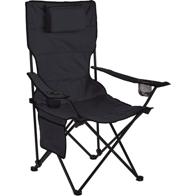 Everyday Essentials Chaise de camping à haut dossier avec coussin – noir 1 ea, 25,00 $/1ch