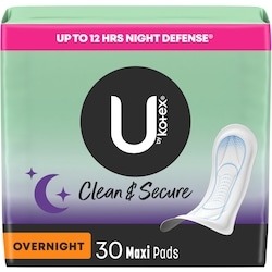 Clean & Secure Overnight Maxi Pads, 30 Count
