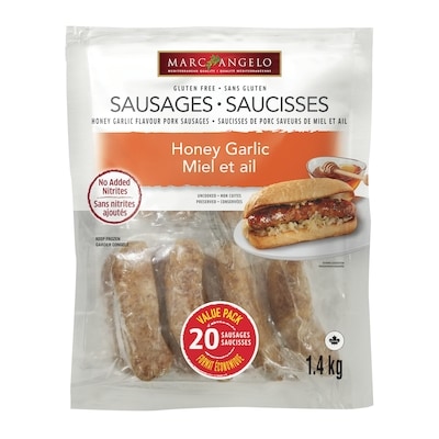 Marcangelo Honey Garlic Flavour Pork Sausages Value Pack 1.4 kg, $0.93/100g
