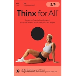 Everyday Comfort Brief Leakproof Period Underwear, Size Small, Black