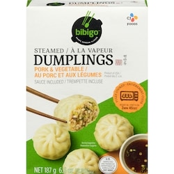 Bibigo Dumplings à la vapeur au porc et aux légumes 187 g, 2,40 $/100g
