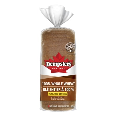 Dempster 100% Whole Wheat Bread 570 g, $0.79/100g