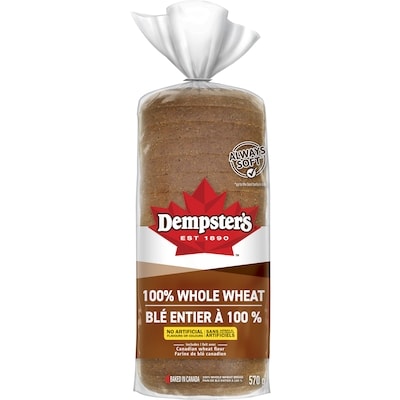 Dempster’s Pain à 100 % de blé entier 570 g, 0,88 $/100g