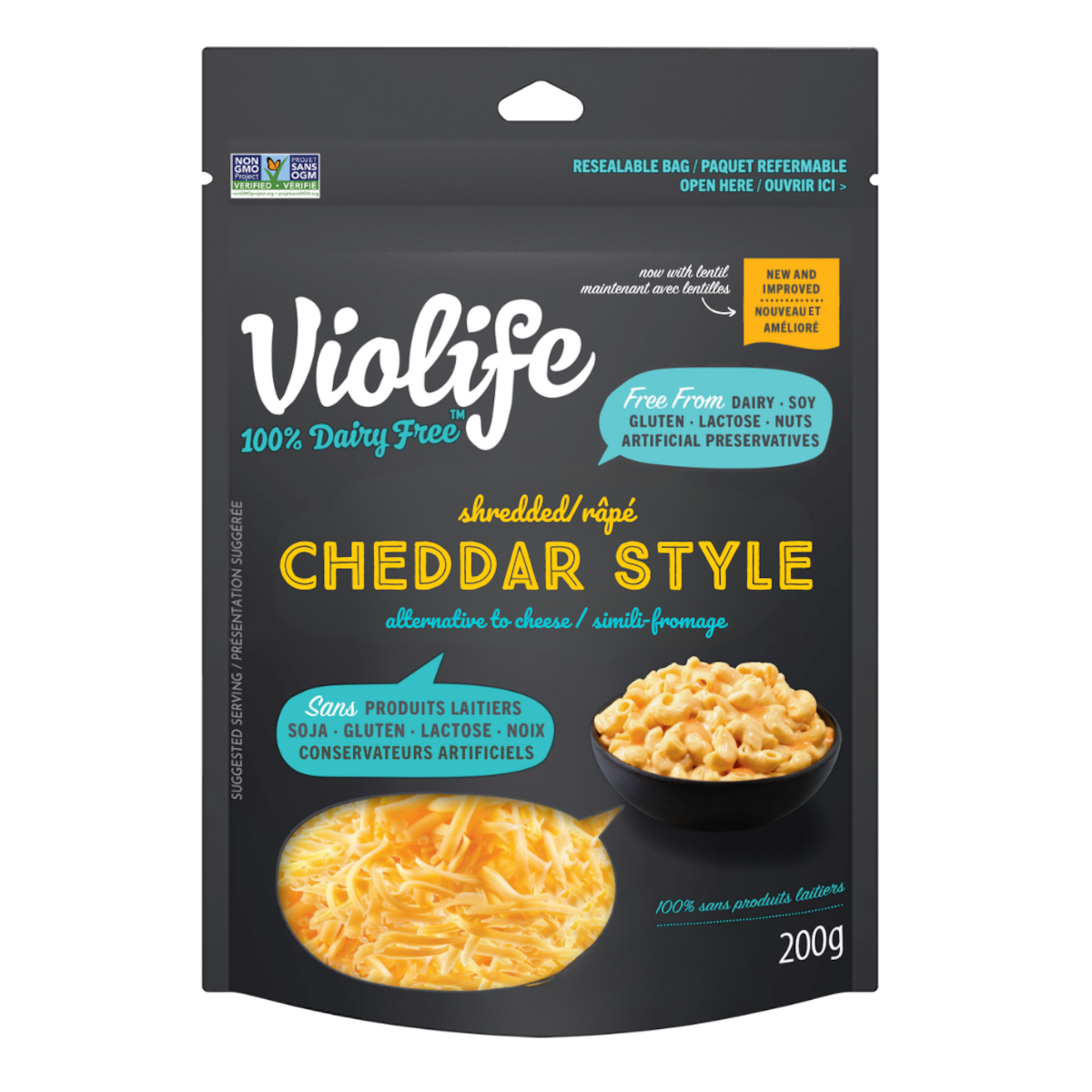 Violife Dairy Free Cheddar Cheese Shreds 200 g, $2.75/100g