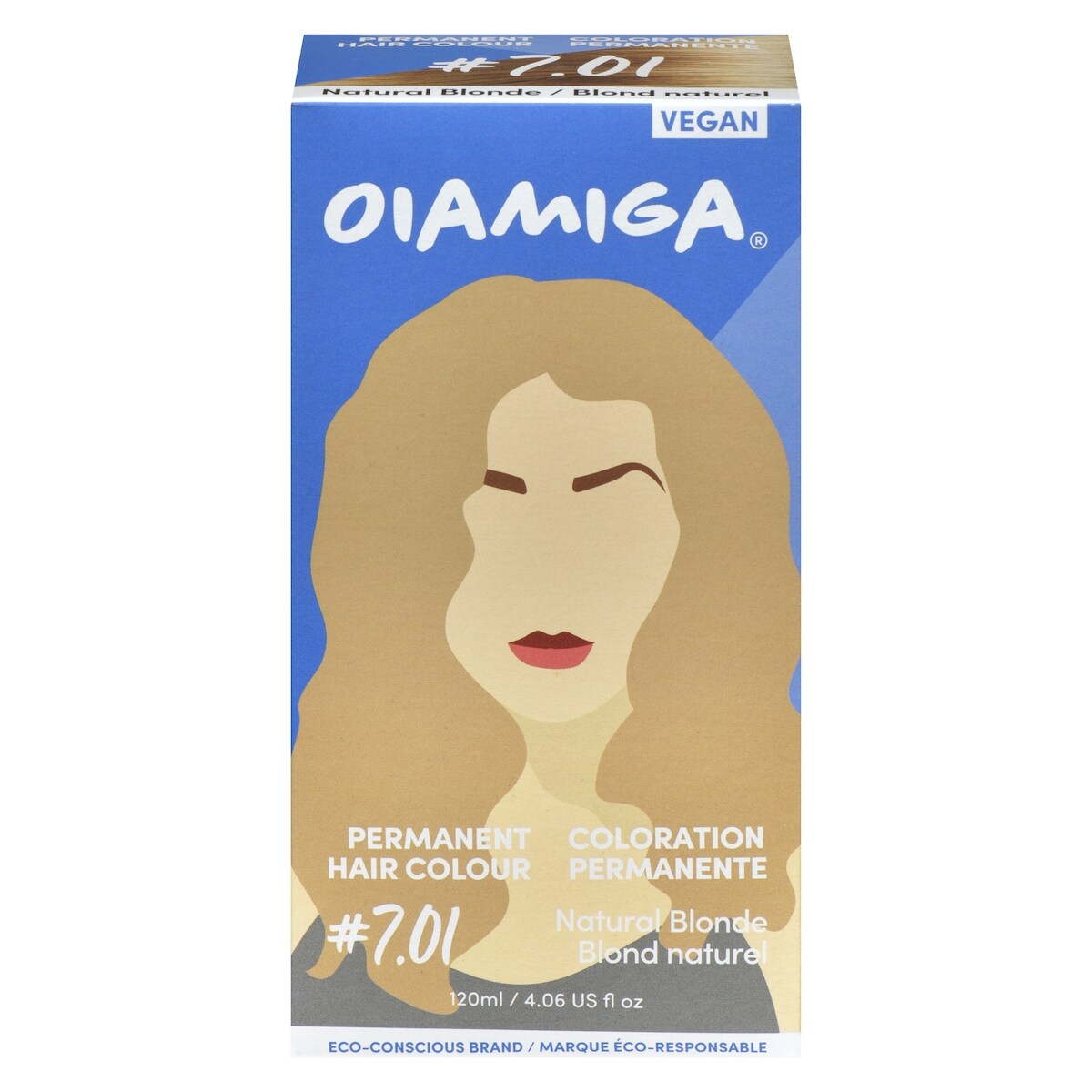 Oiamiga Coloration permanente #7.01 blond natural 130 ml, 13,07 $/100ml