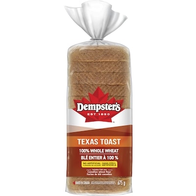 Dempster Texas Toast 100% Whole Wheat Sandwich 675 g, $0.74/100g