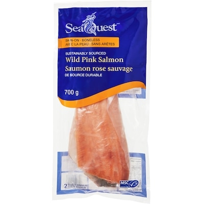 Seaquest Wild Pink Salmon Fillet, Skin-On Boneless 700 g, $1.71/100g