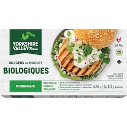 Yorkshire Valley Farms Burgers de poulet biologique - originaux 0.678 kg, 3,39 $/100g