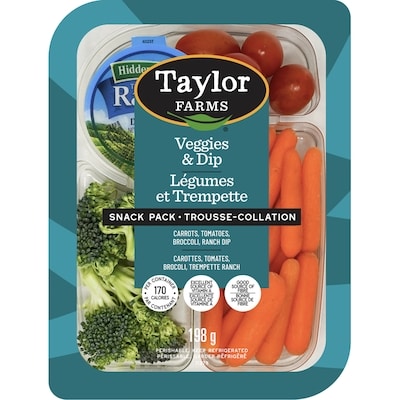 null Veggies and Dip Snack Tray 198 g, $2.02/100g