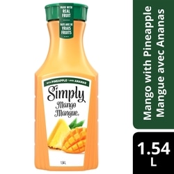 Simply Juice Mango with Pineapple Bottle 1.54 l, $0.42/100ml