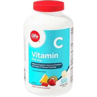 Life Brand Vitamin C 500mg Chewable 500 ea, $0.05/1ea