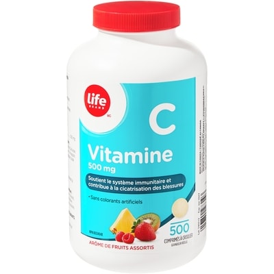 Life Vitamine C 500mg à croquer 500 ea, 0,04 $/1ch