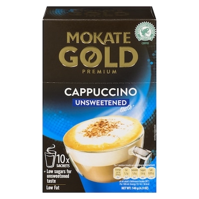 Mokate Powdered Coffee Drink Mix Cappuccino Reduced Sugar 140 g, $3.06/100g