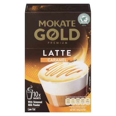 Mokate Powdered Coffee Drink Mix Latte Cappuccino Caramel Flavour 140 g, $3.06/100g