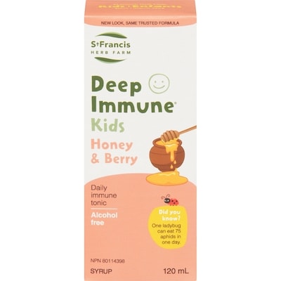 St Francis Herb Farm Deep Immune Daily Immune Tonic Syrup Honey & Berry Kids 120 ml, $37.49/100ml