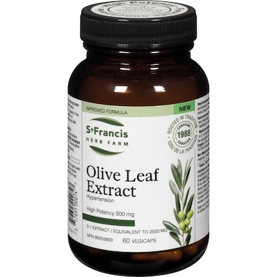 St Francis Herb Farm Olive Leaf Extract High Potency 500 Mg 60 ea, $0.51/1ea