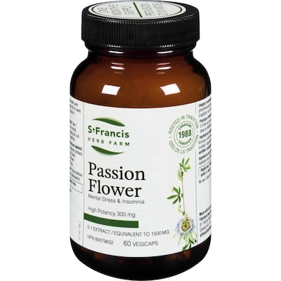 St Francis Herb Farm Passion Flower High Potency 300 Mg 60 ea, $0.47/1ea
