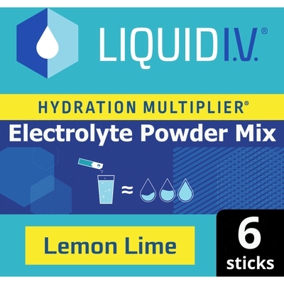 Liquid I.V Electrolyte Drink Mix for accelerated hydration Lemon Lime 6 ea, $2.67/1ea