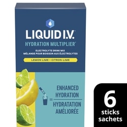 Liquid I.V Boisson électrolyte citron lime aux vitamines 6 ea, 2,42 $/1ch