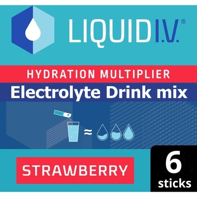 Liquid I.V Hydration Multiplier Electrolyte Drink Mix Strawberry 6 ea, $2.67/1ea