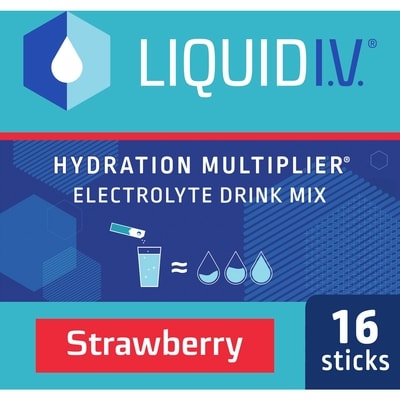 Liquid I.V Mélange pour Boisson aux Électrolytes hydration multiplier fraise 16 ea, 1,87 $/1ch