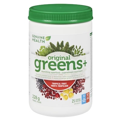 Genuine Health Nourishing Superfood Powder Original Greens+ Tropical Fruit 228 g, $17.98/100g