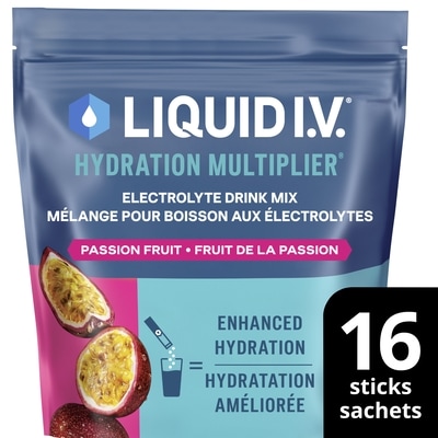 Liquid I.V Boisson électrolyte fruit de la passion aux vitamines 16 ea, 2,28 $/1ch