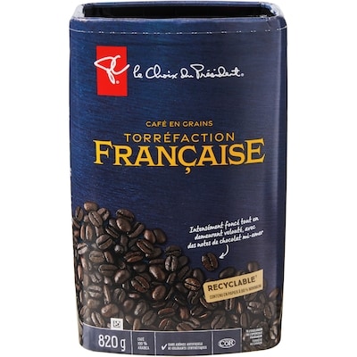 President's Choice French Roast Whole Bean Coffee 820 g, $3.05/100g