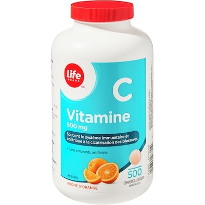 Orange Flavour Vitamin C 500 mg 500 Chewable Tablets