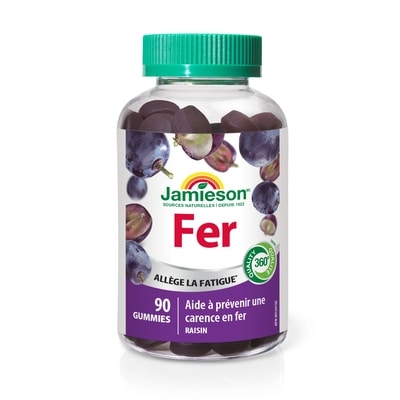 Jamieson Gummies de fer, Raisin 90 ea, 0,27 $/1ch