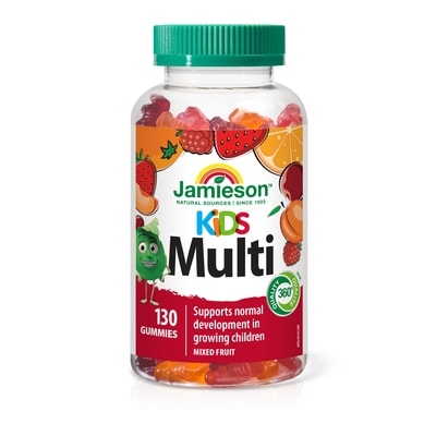 Jamieson Kids Multivitamin Gummies Mixed Fruit Flavour 130 ea, $0.17/1ea