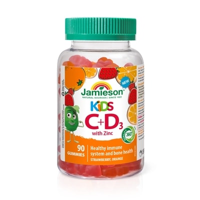 Jamieson Kids Vitamin C+D3 with Zinc Gummies 90 ea, $0.24/1ea