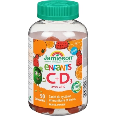 Jamieson Kids c + d + zinc gummies 90 ea, 0,14 $/1ch