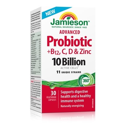 Jamieson Advanced Probiotic + Vitamin C, D, B12, And Zinc 30 ea, $0.90/1ea