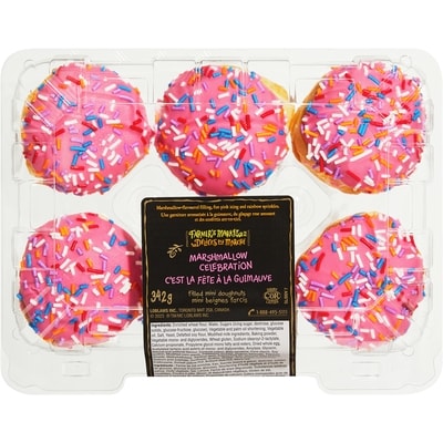 Délices du Marché Mini beignes farcis, c’est la fête à la guimauve 342 g, 1,75 $/100g