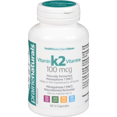 Prairienaturals Healthbasics Vitamin K2 100 Mcg 60 ea, $0.28/1ea