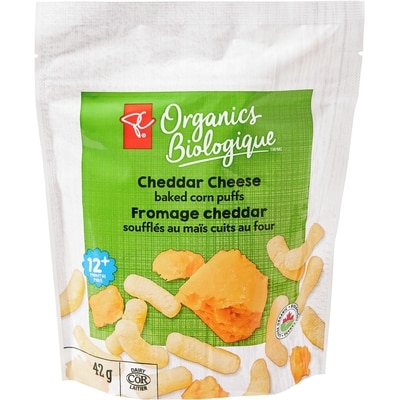 PC Organics Cheddar Corn Puffs 42 g, $7.14/100g