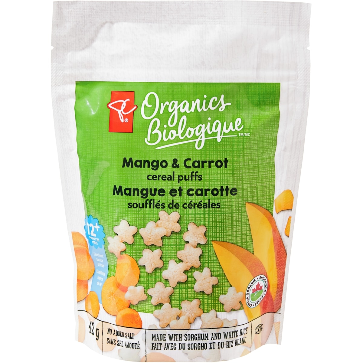 PC Organics Mango and Carrot Cereal Puffs