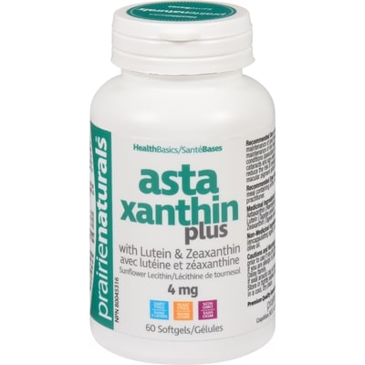 Prairienaturals Healthbasics Astaxanthin Plus 4 Mg 60 ea, $0.60/1ea