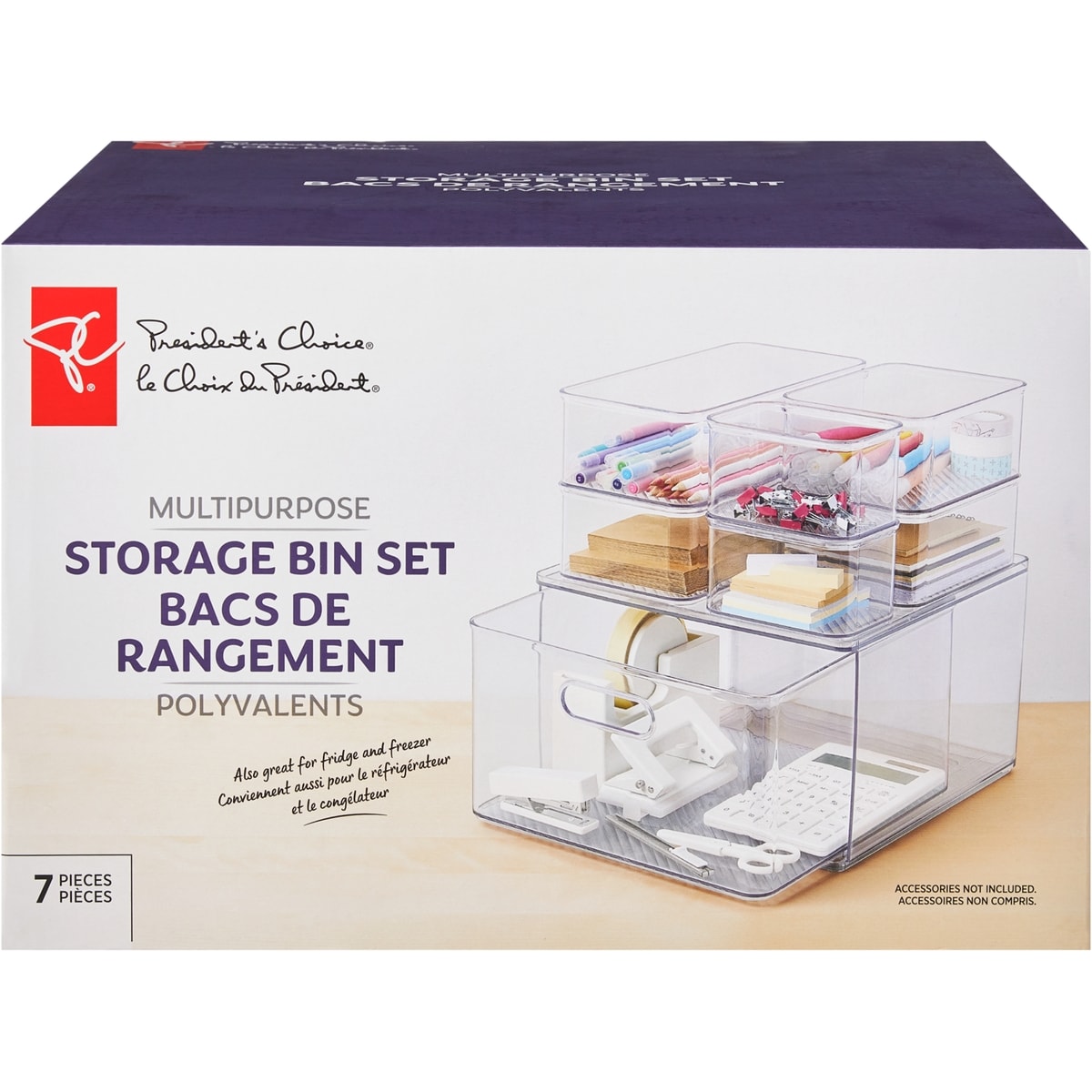President's Choice Multipurpose Storage Bin 7 Piece Set 1 ea, $34.00/1ea