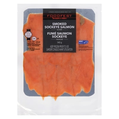 Foodfest Supreme Smoked Sockeye Salmon Sliced 140 g, $11.79/100g